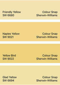 Sherwin-Williams Yellow Color Snap Collection
