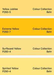 Behr Yellow Color Collection 