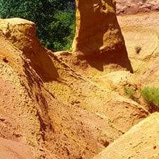 Natural yellow ochre at Roussillon in France: Yellow Pigment