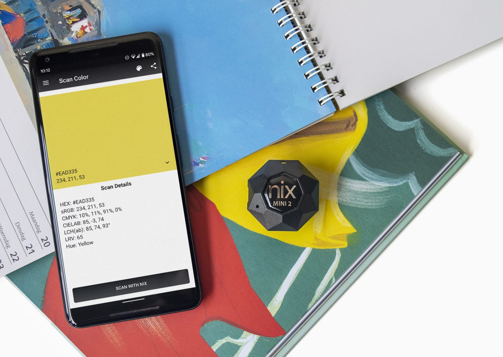 Nix Mini 2 Color Sensor with notebooks