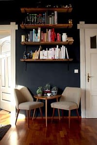 Holiday decor ideas - reading area with painted walls