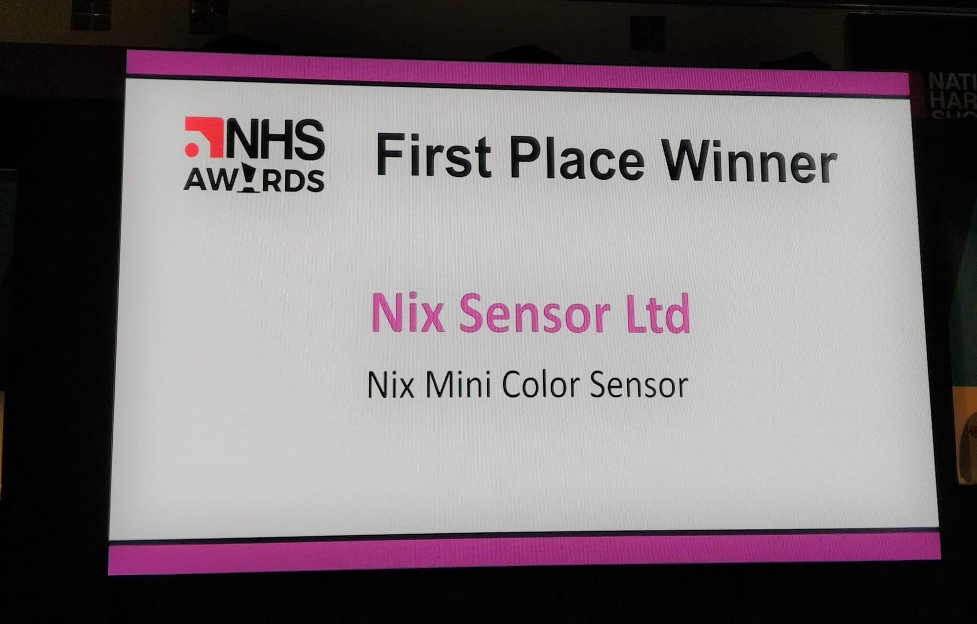 Nix Sensor Ltd. as first place winner for the New Product Launch Award