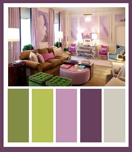 Chartreuse inspired room with swatch