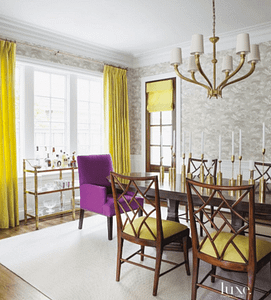 Chartreuse accents with purple