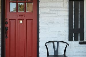 Red door and front porch