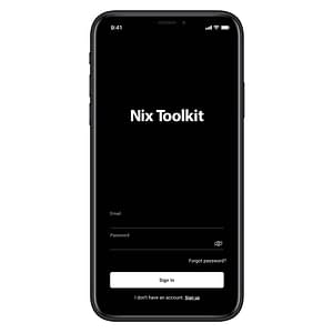 Nix Toolkit login screen on iphone