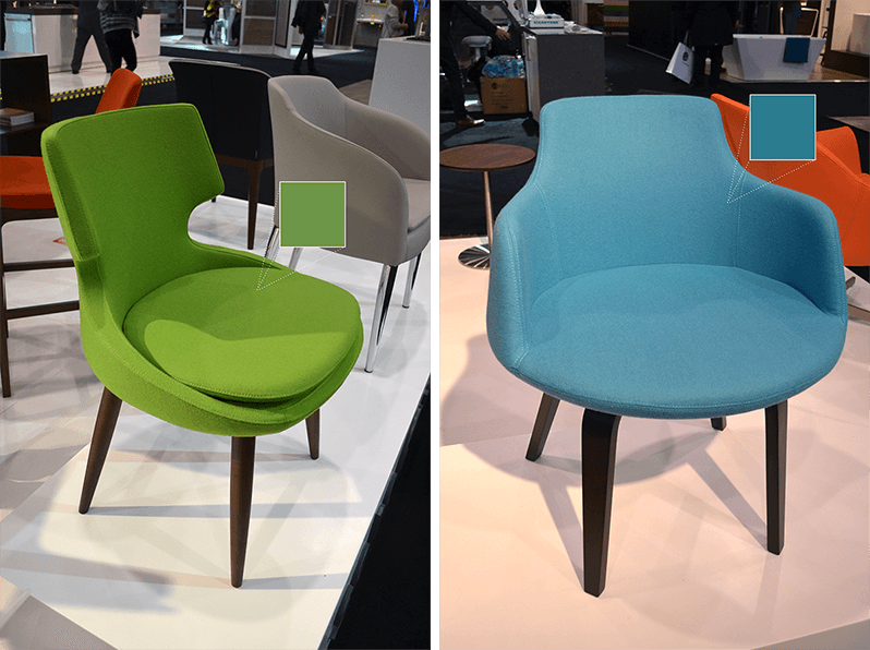 Soho Concept modern chairs in Pistachio green and Turquoise